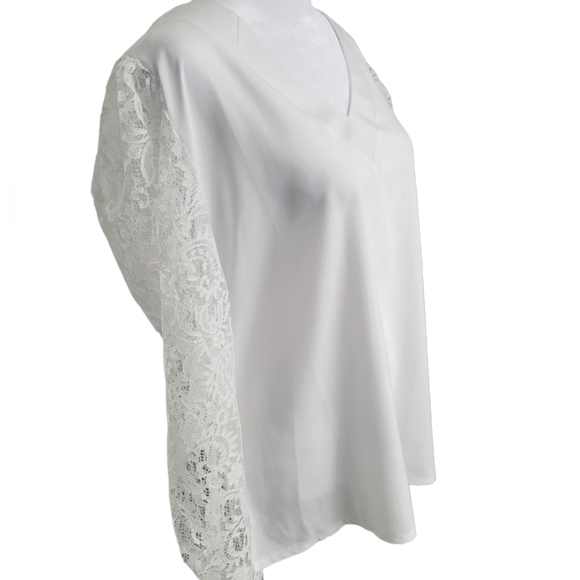 𝅺ELEGANT White Lace Blouse in sizes M, L and XL - Picture 4 of 6